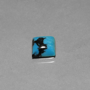 Turquesa azul natural de 1,84 ct, cuadrado, opaco