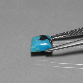Turquesa azul natural de 1,84 ct, cuadrado, opaco