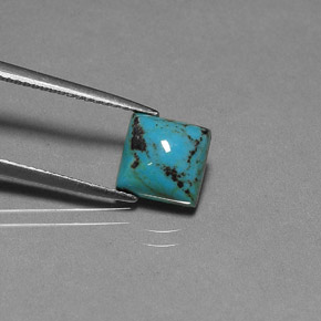 Turquesa azul natural de 1,86 ct, cuadrado, opaco