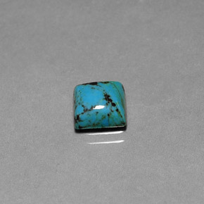 Turquesa azul natural de 1,86 ct, cuadrado, opaco