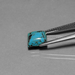 Turquesa azul natural de 1,86 ct, cuadrado, opaco