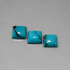 Gemas de turquesa azul natural de  ct, cuadrado, opaco