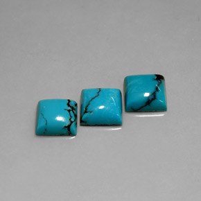 Gemas de turquesa azul natural de  ct, cuadrado, opaco