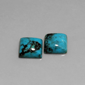 Gemas de turquesa azul natural de  ct, cuadrado, opaco