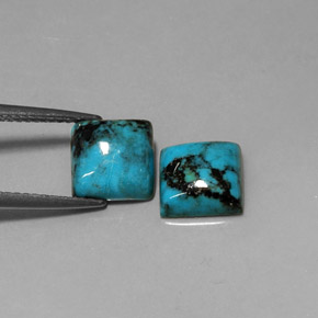 Gemas de turquesa azul natural de  ct, cuadrado, opaco