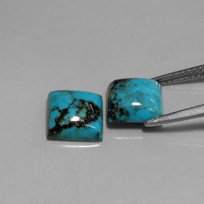 Gemas de turquesa azul natural de  ct, cuadrado, opaco