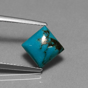 Turquesa azul natural de 2,04 ct, cuadrado, opaco