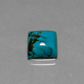 Turquesa azul natural de 2,04 ct, cuadrado, opaco