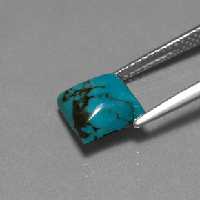 Turquesa azul natural de 2,04 ct, cuadrado, opaco