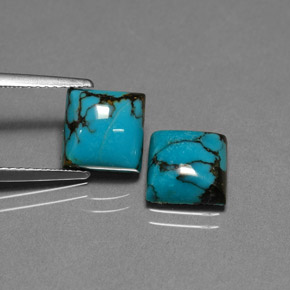 Gemas de turquesa azul natural de  ct, cuadrado, opaco