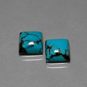 Gemas de turquesa azul natural de  ct, cuadrado, opaco