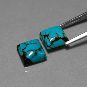 Gemas de turquesa azul natural de  ct, cuadrado, opaco