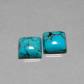 Gemas de turquesa azul natural de  ct, cuadrado, opaco