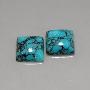 Gemas de turquesa azul natural de  ct, cuadrado, opaco