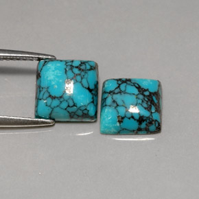Gemas de turquesa azul natural de  ct, cuadrado, opaco