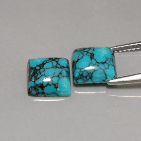 Gemas de turquesa azul natural de  ct, cuadrado, opaco