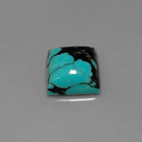 Turquesa azul natural de 1,65 ct, cuadrado, opaco
