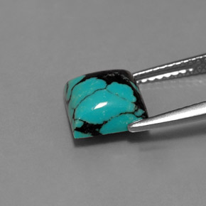 Turquesa azul natural de 1,65 ct, cuadrado, opaco