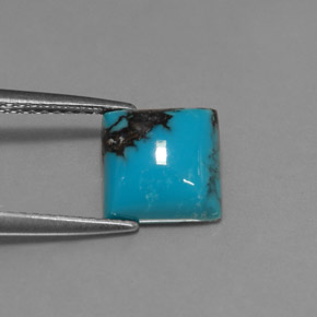 Turquesa azul natural de 1,80 ct, cuadrado, opaco