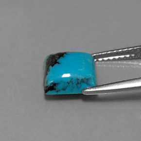 Turquesa azul natural de 1,80 ct, cuadrado, opaco