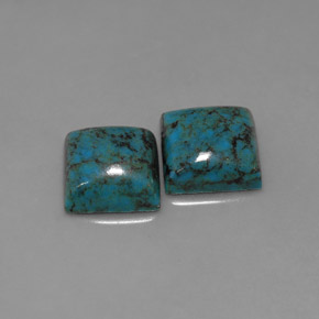 Gemas de turquesa azul natural de  ct, cuadrado, opaco