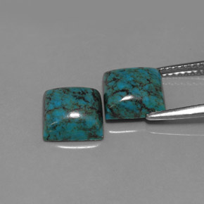 Gemas de turquesa azul natural de  ct, cuadrado, opaco