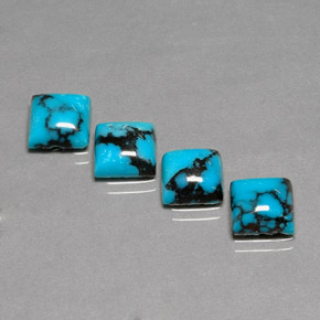 Gemas de turquesa azul natural de  ct, cuadrado, opaco