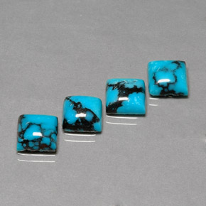 Gemas de turquesa azul natural de  ct, cuadrado, opaco