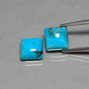 Gemas de Turquesa Azul natural de  ct, Cuadrado, Opaco