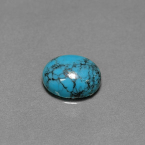 Turquesa azul natural de 1,91 ct, corte óvalo, opaco