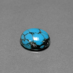 Turquesa azul natural de 1,79 ct, corte óvalo, opaco
