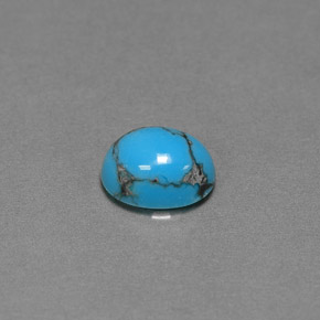 Turquesa azul natural de 1,25 ct, corte óvalo, opaco