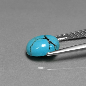 Turquesa Azul natural de 1.87 ct, Corte Óvalo, Opaco