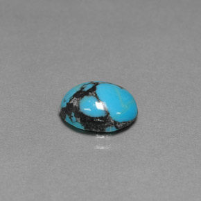 Turquesa azul natural de 1,44 ct, corte óvalo, opaco
