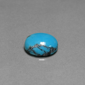 Turquesa azul natural de 2,16 ct, corte óvalo, opaco