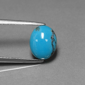 Turquesa azul natural de 2,16 ct, corte óvalo, opaco