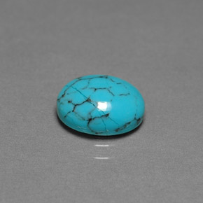 Turquesa azul natural de 1,70 ct, corte óvalo, opaco