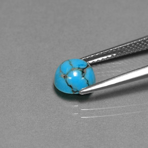 Turquesa Verde azul natural de 0.96 ct, Corte Redondo, Opaco
