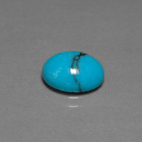 Turquesa azul natural de 1,91 ct, corte óvalo, opaco