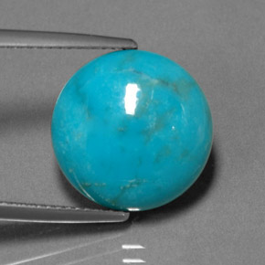 Turquesa verde natural de 7,15 ct, corte redondo, opaco