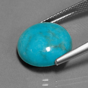 Turquesa verde natural de 7,15 ct, corte redondo, opaco