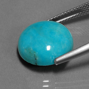 Turquesa verde natural de 7,27 ct, corte redondo, opaco