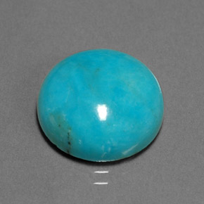 Turquesa verde natural de 7,27 ct, corte redondo, opaco