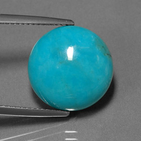 Turquesa verde natural de 7,27 ct, corte redondo, opaco