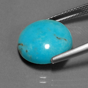 Turquesa verde natural de 6,89 ct, corte redondo, opaco