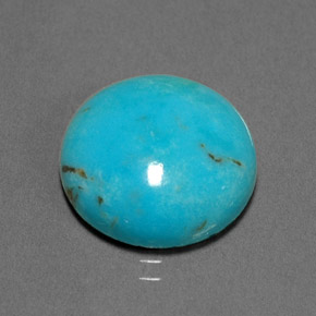 Turquesa verde natural de 6,89 ct, corte redondo, opaco