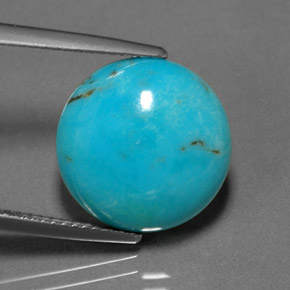 Turquesa verde natural de 6,89 ct, corte redondo, opaco