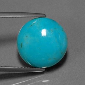 Turquesa verde natural de 7,02 ct, corte redondo, opaco