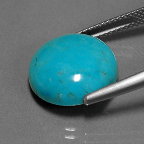 Turquesa verde natural de 7,02 ct, corte redondo, opaco