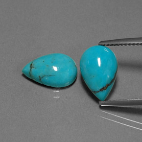 Gemas de turquesa verde natural de  ct, en forma de pera, opaco